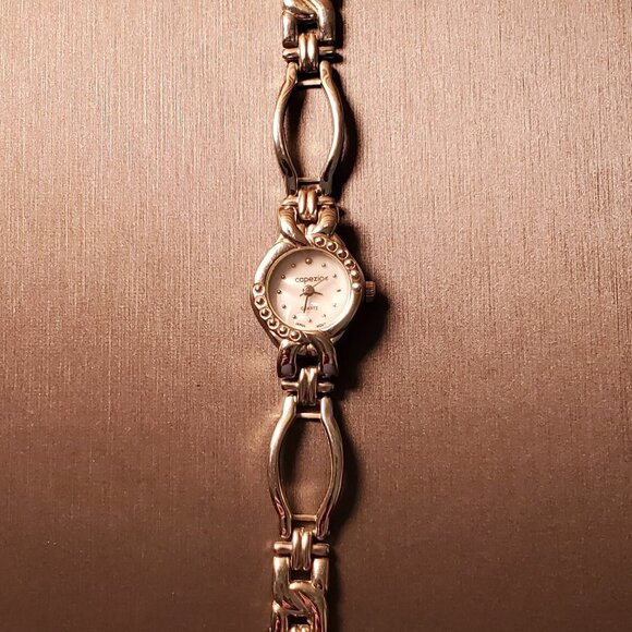 Capezio Accessories - Capezio Ladies Watch-Silver Case & Link Band - White Face - Raised Accents